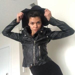 Silence & Noise Black Vegan/Faux Leather Jacket XS